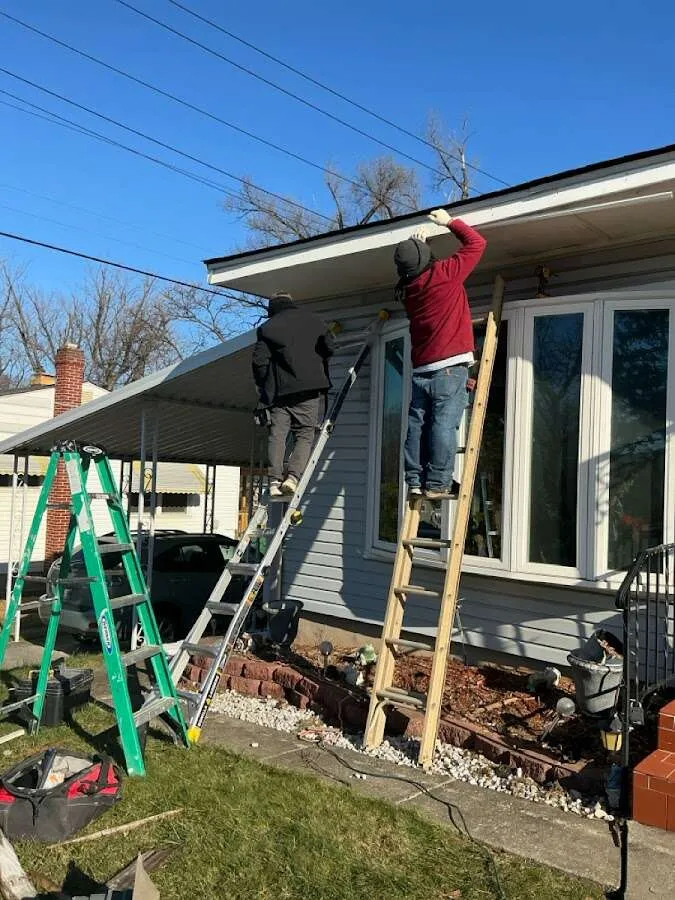 Restoration crew performing exterior repair in Mount Airy